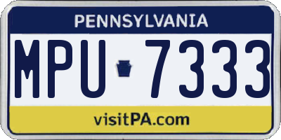 PA license plate MPU7333
