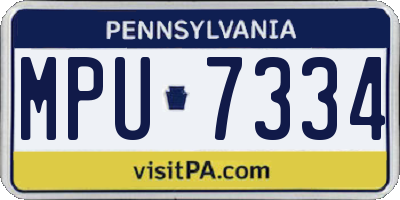 PA license plate MPU7334