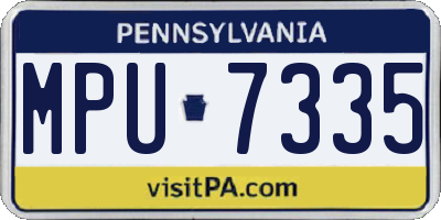 PA license plate MPU7335