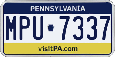 PA license plate MPU7337