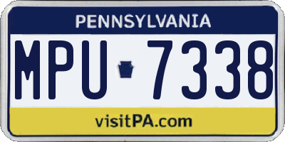 PA license plate MPU7338