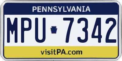 PA license plate MPU7342