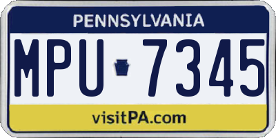 PA license plate MPU7345
