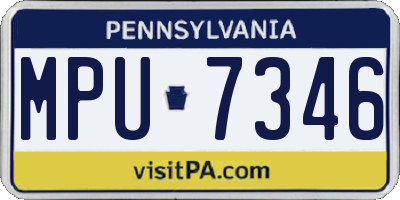 PA license plate MPU7346
