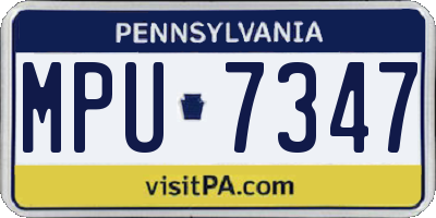 PA license plate MPU7347