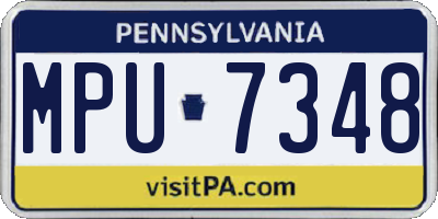 PA license plate MPU7348