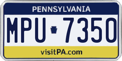 PA license plate MPU7350