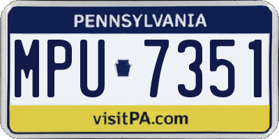 PA license plate MPU7351