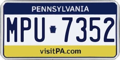 PA license plate MPU7352