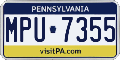 PA license plate MPU7355