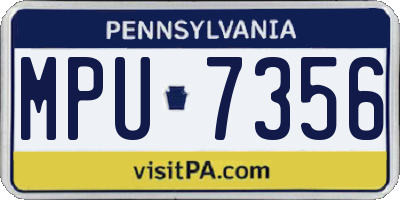 PA license plate MPU7356