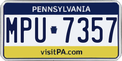 PA license plate MPU7357