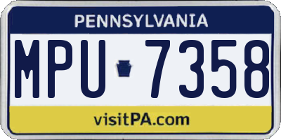 PA license plate MPU7358