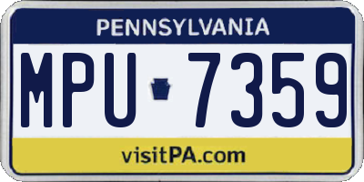PA license plate MPU7359