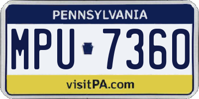 PA license plate MPU7360
