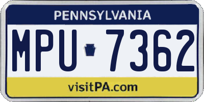PA license plate MPU7362