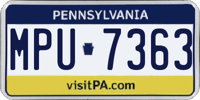 PA license plate MPU7363