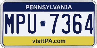 PA license plate MPU7364