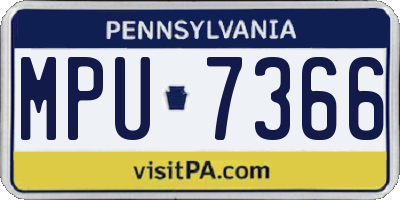 PA license plate MPU7366