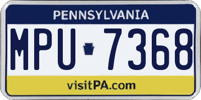 PA license plate MPU7368