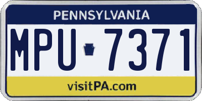 PA license plate MPU7371