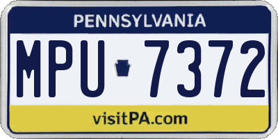 PA license plate MPU7372