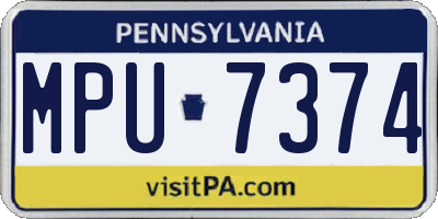 PA license plate MPU7374