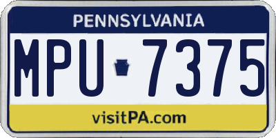 PA license plate MPU7375