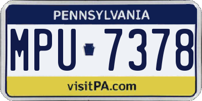 PA license plate MPU7378