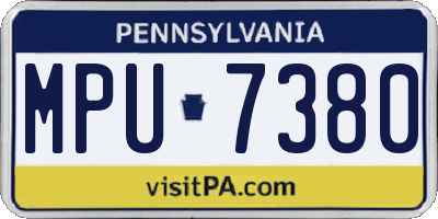 PA license plate MPU7380