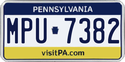PA license plate MPU7382