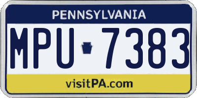 PA license plate MPU7383