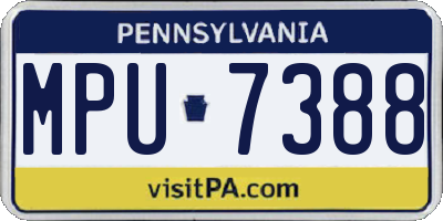 PA license plate MPU7388