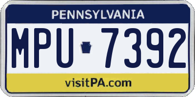 PA license plate MPU7392