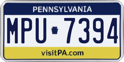 PA license plate MPU7394