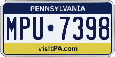 PA license plate MPU7398