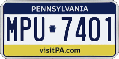 PA license plate MPU7401