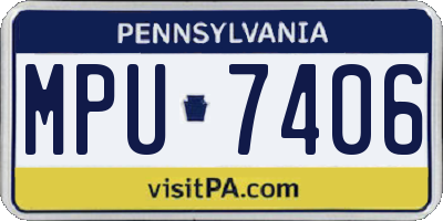 PA license plate MPU7406