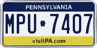 PA license plate MPU7407