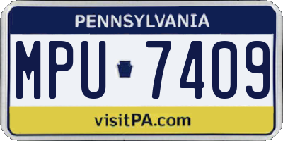 PA license plate MPU7409