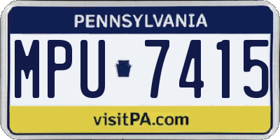 PA license plate MPU7415