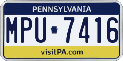 PA license plate MPU7416