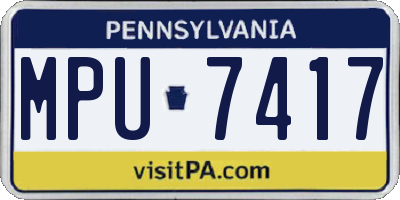 PA license plate MPU7417
