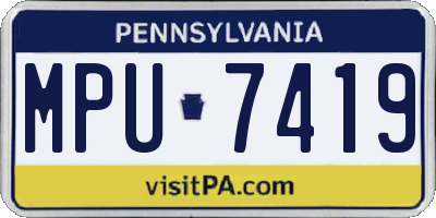 PA license plate MPU7419