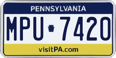 PA license plate MPU7420