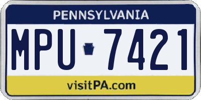 PA license plate MPU7421