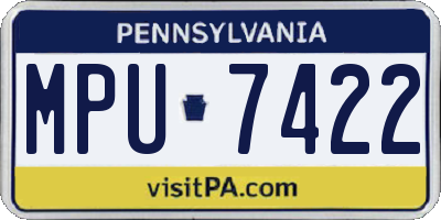 PA license plate MPU7422