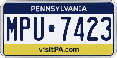 PA license plate MPU7423