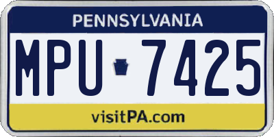 PA license plate MPU7425