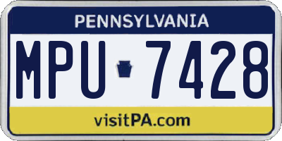PA license plate MPU7428